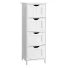 Calicosy Rangement de salle de bain Blanc avec 4 tiroirs - L30 cm* Etagère Salle De Bains