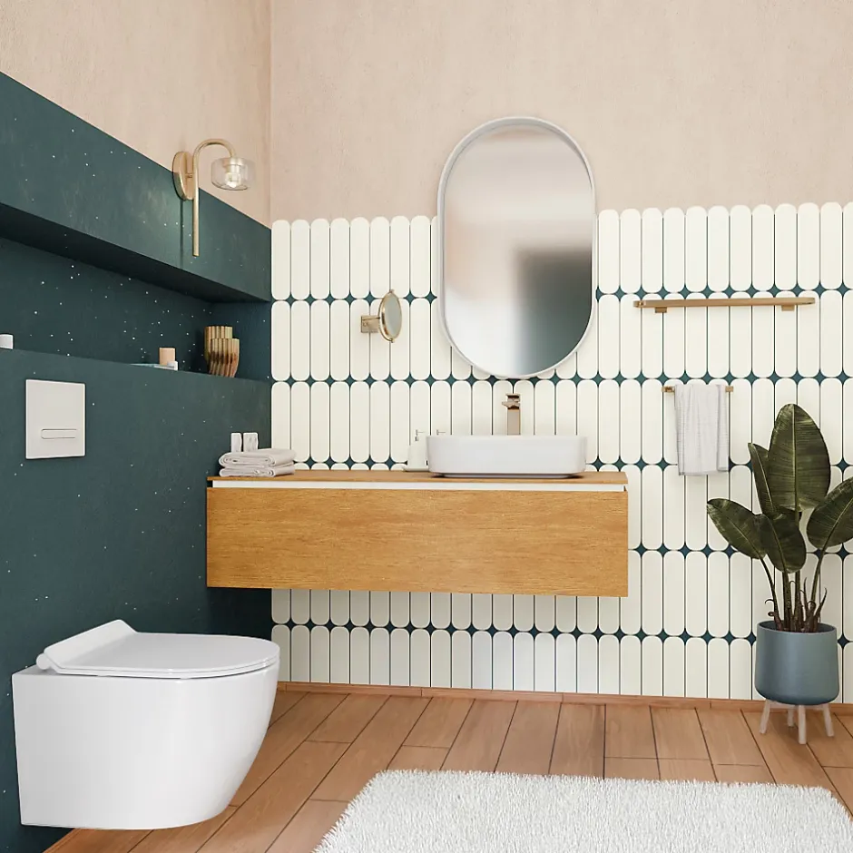 Grohe Rapid SL Pack WC bâti autoportant + WC suspendu sans bride Ceramia avec abattant SoftClose + plaque noir mat (GRRCEPXWR13-FR)* Wc Suspendu