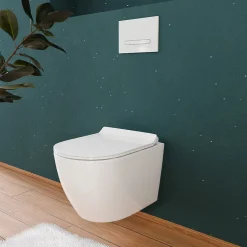 Grohe Rapid SL Pack WC bâti autoportant + WC suspendu sans bride Ceramia avec abattant SoftClose + plaque blanche (GRRCEPXWR12-FR)