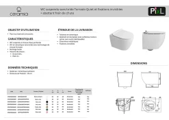 Grohe Rapid SL Pack WC bâti autoportant + WC suspendu sans bride Ceramia avec abattant SoftClose + plaque blanche (GRRCEPXWR12-FR)