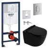 Grohe Rapid SL pack WC bâti-support + WC suspendu sans bride Ceramia PixL avec abattant SoftClose + plaque (GRRCEPXBMT02-FR)* Wc Suspendu
