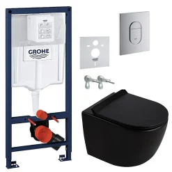 Grohe Rapid SL pack WC bâti-support + WC suspendu sans bride Ceramia PixL avec abattant SoftClose + plaque (GRRCEPXBMT02-FR)* Wc Suspendu