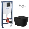 Grohe Rapid SL pack WC bâti-support + WC sans bride Ceramia avec abattant SoftClose + plaque noir mat (GRRCE14BMT01-FR)
