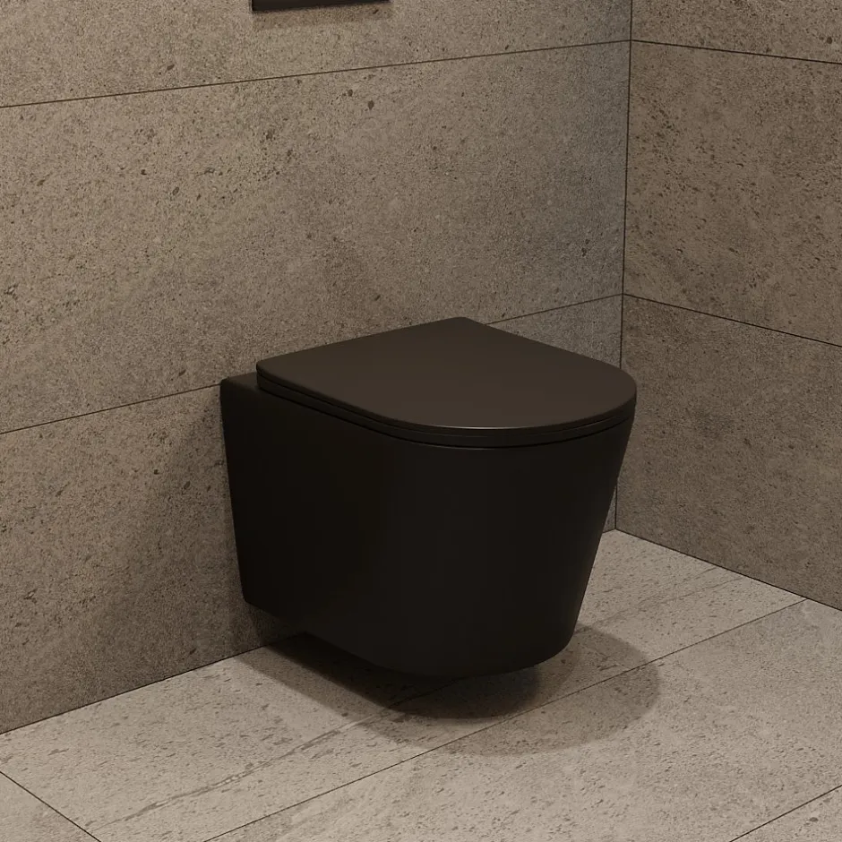 Grohe Rapid SL pack WC bâti-support + WC sans bride Ceramia avec abattant SoftClose + plaque noir mat (GRRCE14BMT01-FR)
