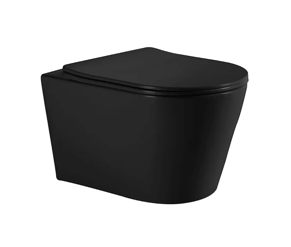 Grohe Rapid SL pack WC bâti-support + WC sans bride Ceramia avec abattant SoftClose + plaque noir mat (GRRCE14BMT01-FR)