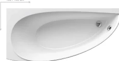 Ravak Avocado Ensemble Baignoire d'angle, orientation droite 160 x 75 cm en acrylique, Blanc + Tablier 160 cm + Pieds* Baignoire D'Angle