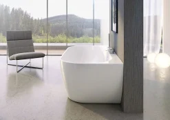 Ravak Freedom W 166 x 80 cm Baignoire semi-îlot en acrylique, sans pieds, blanc (XC00100024)* Baignoire Îlot
