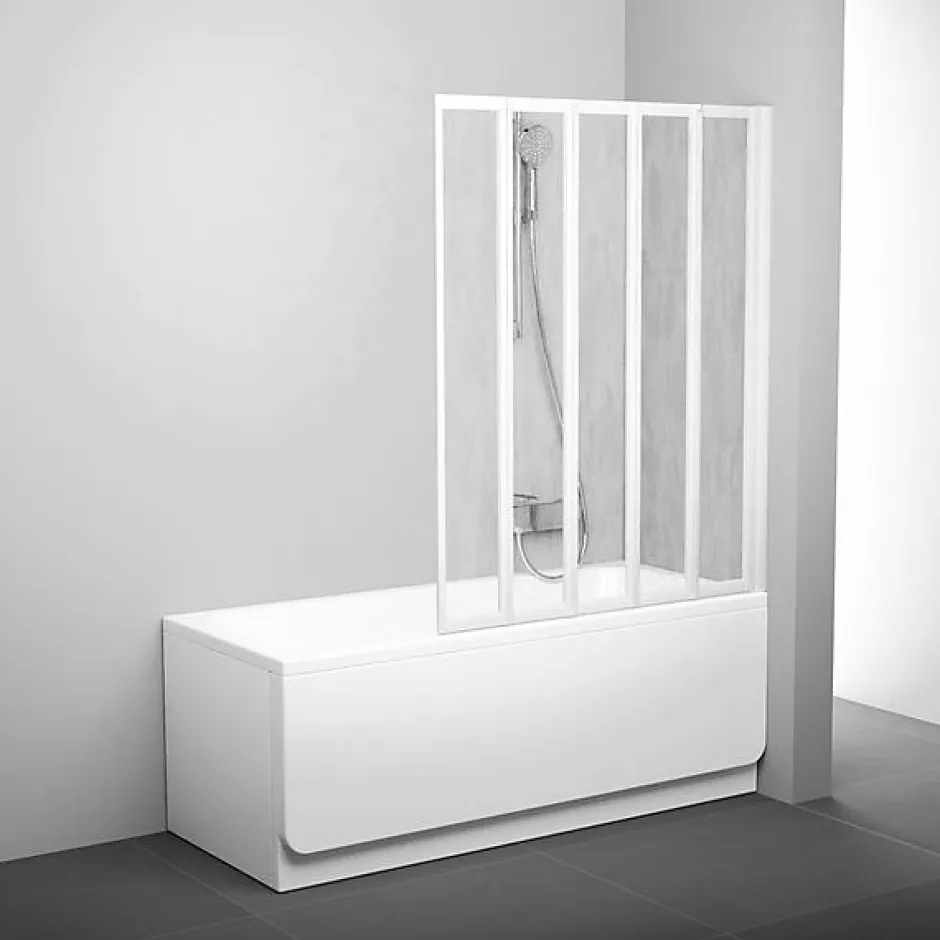 Ravak Supernova Pare-baignoire pliable, 5 parties, 133x100cm, Blanc (VS5R0)