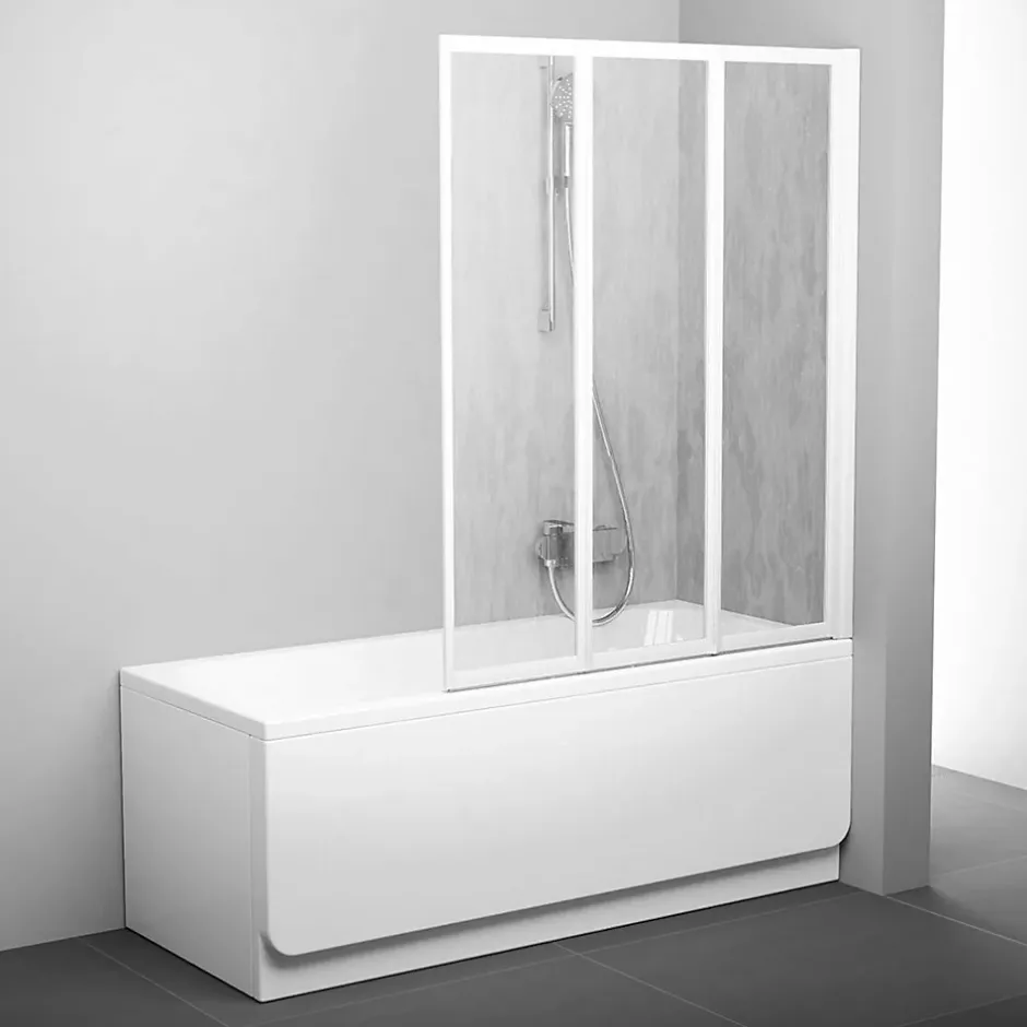 Ravak Supernova Pare-baignoire pliable, 3 parties, 140x130cm, Blanc (795V010041)