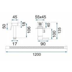 Rea Robinet Bidet Douchette Noir Mural Monocommande