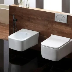 Rea Robinet Bidet Douchette Noir Mural Monocommande