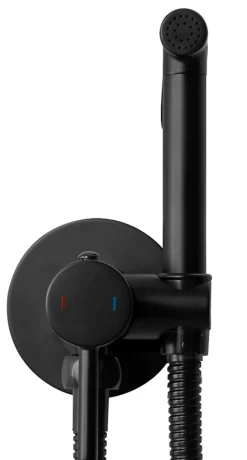 Rea Robinet Bidet Douchette Noir Mural Monocommande