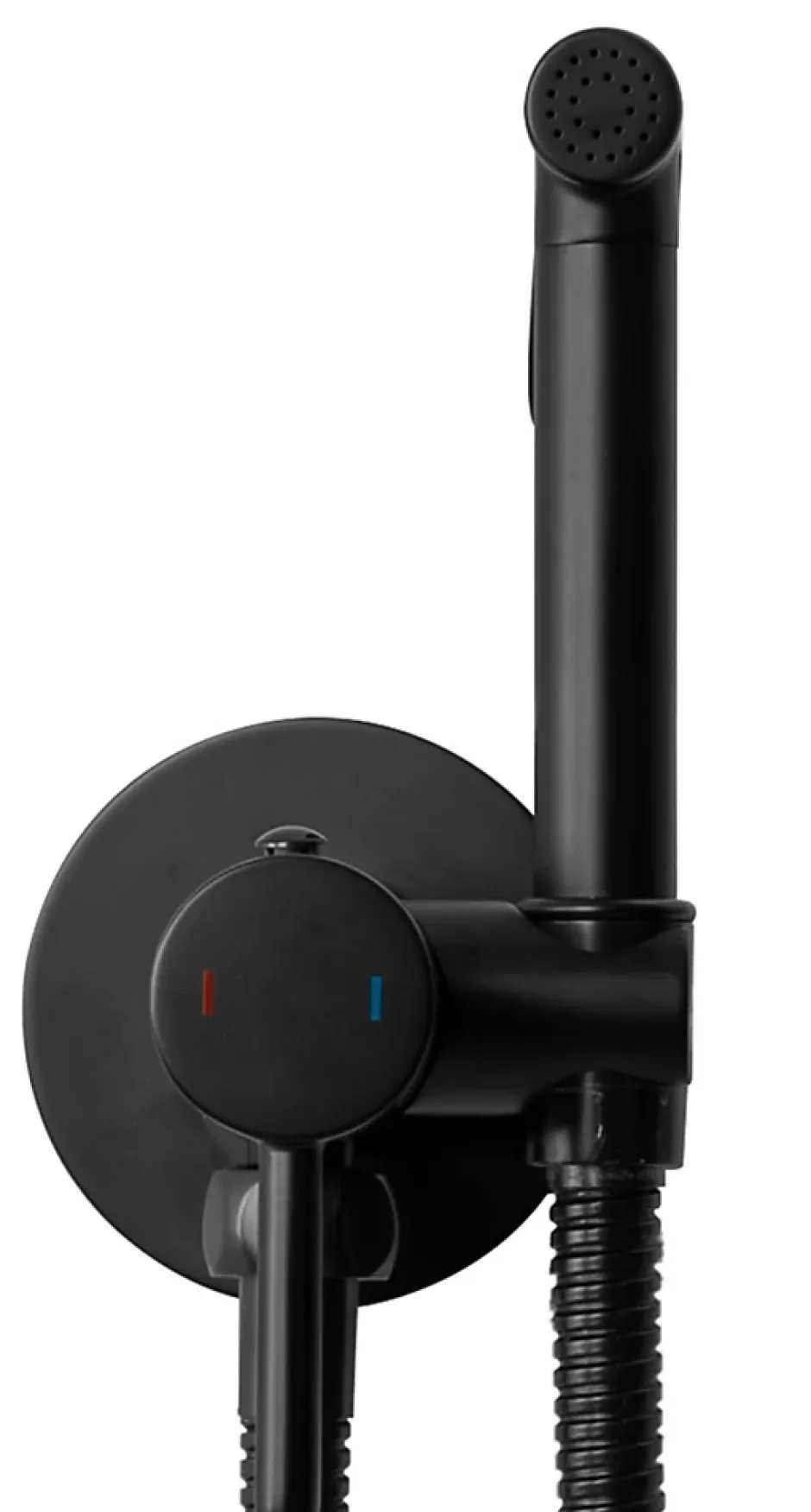 Rea Robinet Bidet Douchette Noir Mural Monocommande