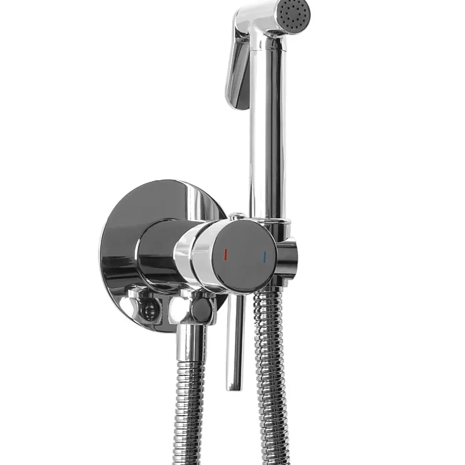 Rea Robinet Bidet Douchette Chrome Mural Monocommande* Robinet De Bidet