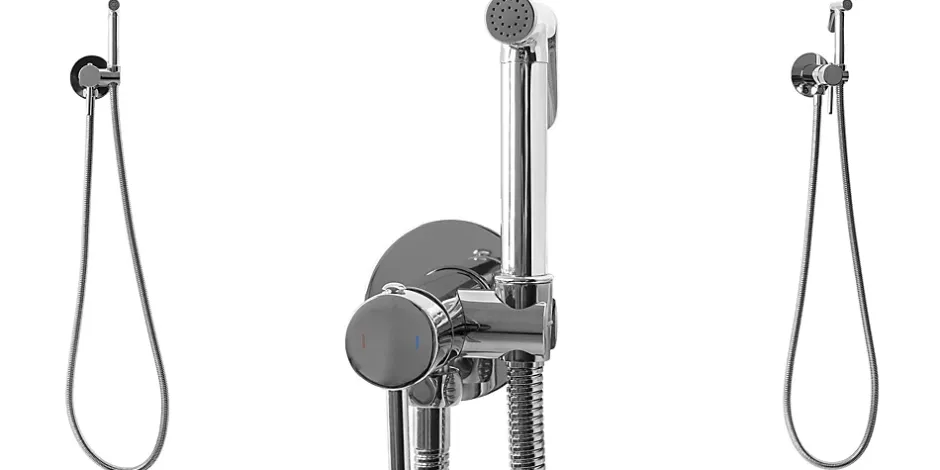 Rea Robinet Bidet Douchette Chrome Mural Monocommande* Robinet De Bidet