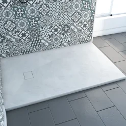 Aurlane Receveur a poser en materiaux composite SMC - Finition ardoise blanc mat - 90x140 cm* Receveur De Douche