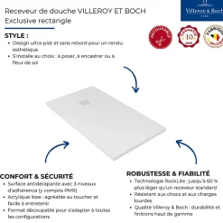 Villeroy & Boch Receveur découpable 120 X 90 VILLEROY ET BOCH Exclusive rectangle blanc* Receveur De Douche