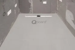 Qboard Receveur de douche à carreler 90 x 180 cm, caniveau extra-plat, Liquid