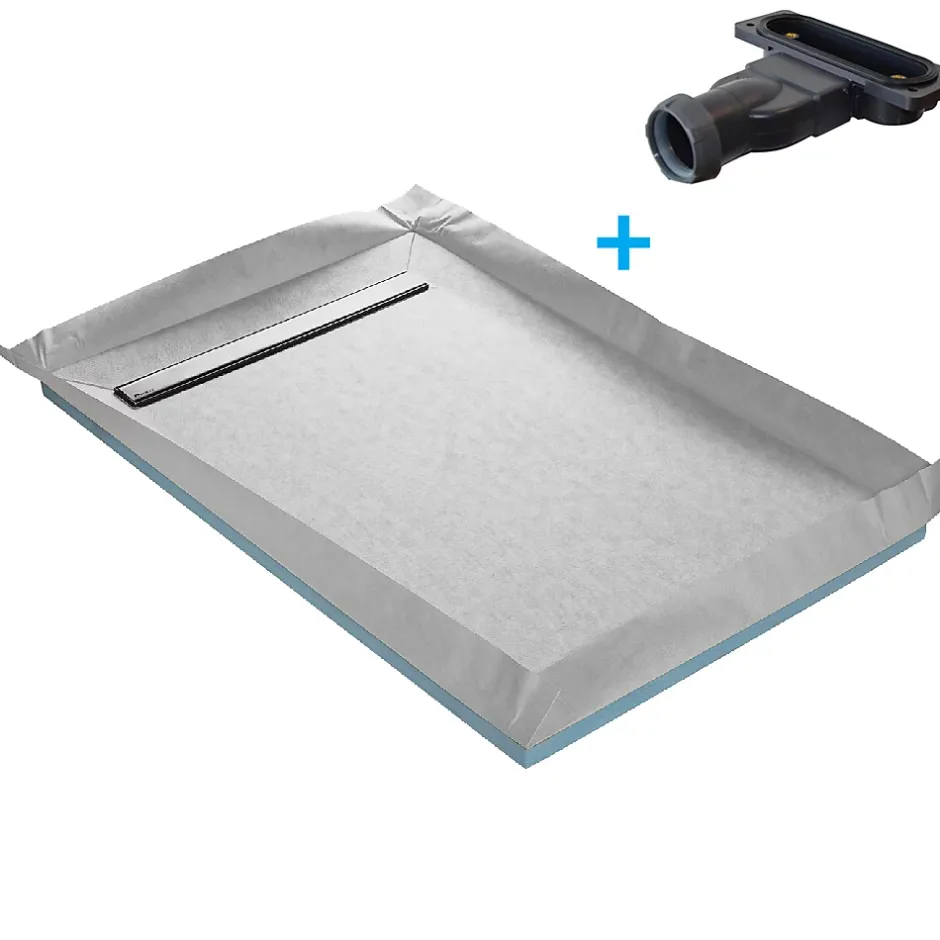 U-tile Receveur de douche à carreler caniveau 120 x 90 cm