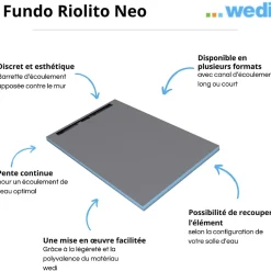 Wedi Receveur de douche à carreler 120 x 80 cm Fundo Riolito Neo