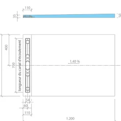 Wedi Receveur de douche à carreler 120 x 80 cm Fundo Riolito Neo
