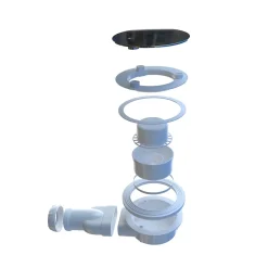 AICA Sanitaire Receveur de douche à l'italien 100x80cm H.3cm, blanc, Bac à douche extra-plat en résine, avec une bonde H.55mm Design ultra-mince