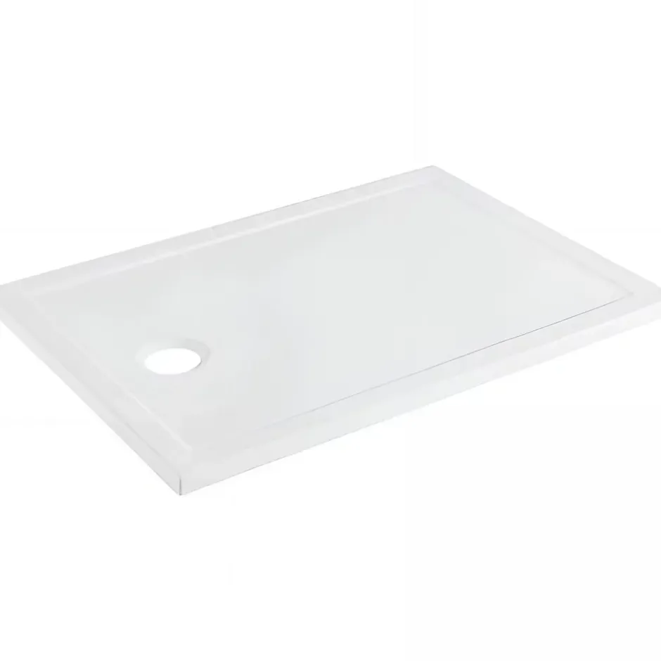 Sanindusa Receveur de douche à poser extra plat épaisseur 30mm céramique traditionnelle Stepin 140x80 blanc* Receveur De Douche