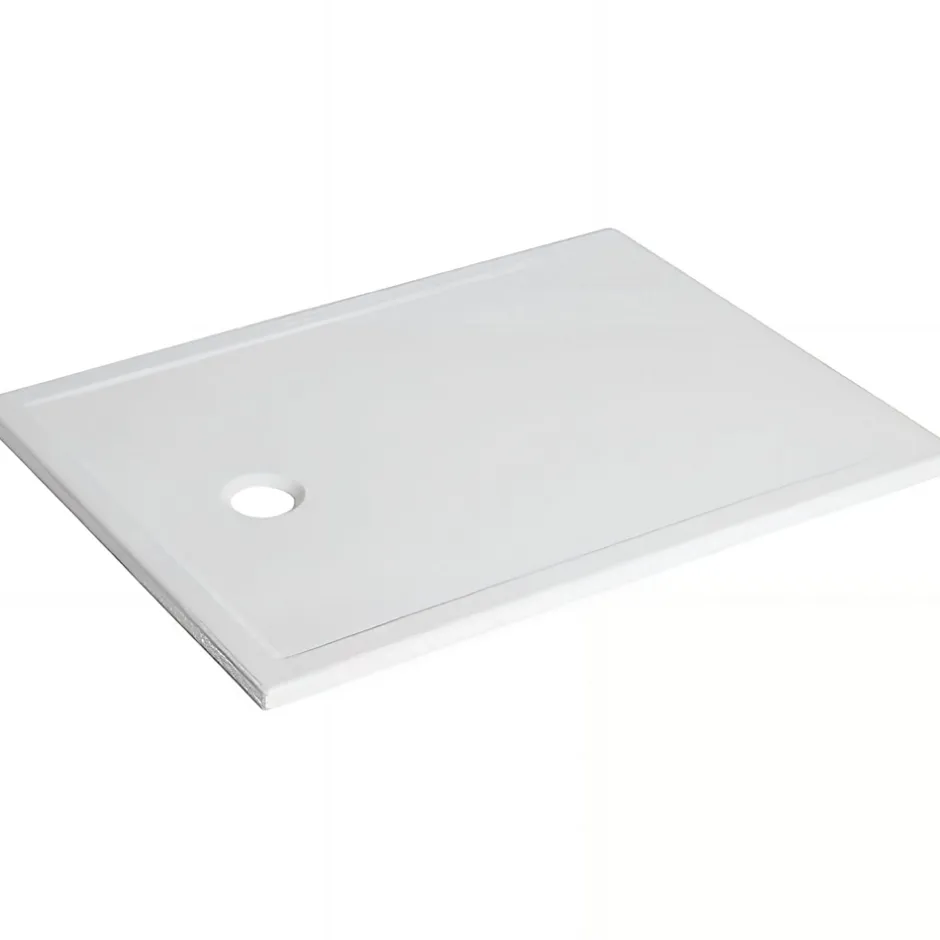 Sanindusa Receveur de douche à poser extra plat épaisseur 30mm céramique traditionnelle Stepin 140x80 blanc* Receveur De Douche
