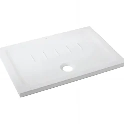 Sanindusa Receveur de douche à poser extra-plat épaisseur 45mm céramique traditionnelle 100x90 Waterline blanc