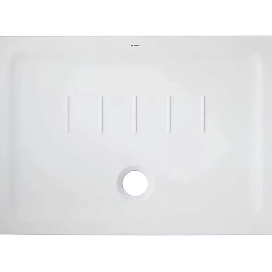 Sanindusa Receveur de douche à poser extra-plat épaisseur 45mm céramique traditionnelle 100x90 Waterline blanc