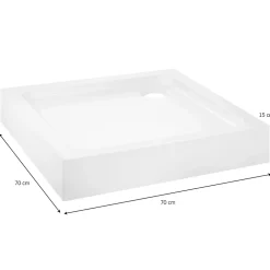 Receveur de douche à poser 70 x 70 cm, Dommel