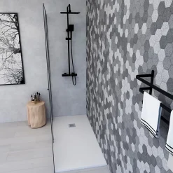 Futurbath Receveur de douche à poser l.90 x L.120 x H.3 cm blanc en mousse de polystyrène extrudé, Gravity* Receveur De Douche