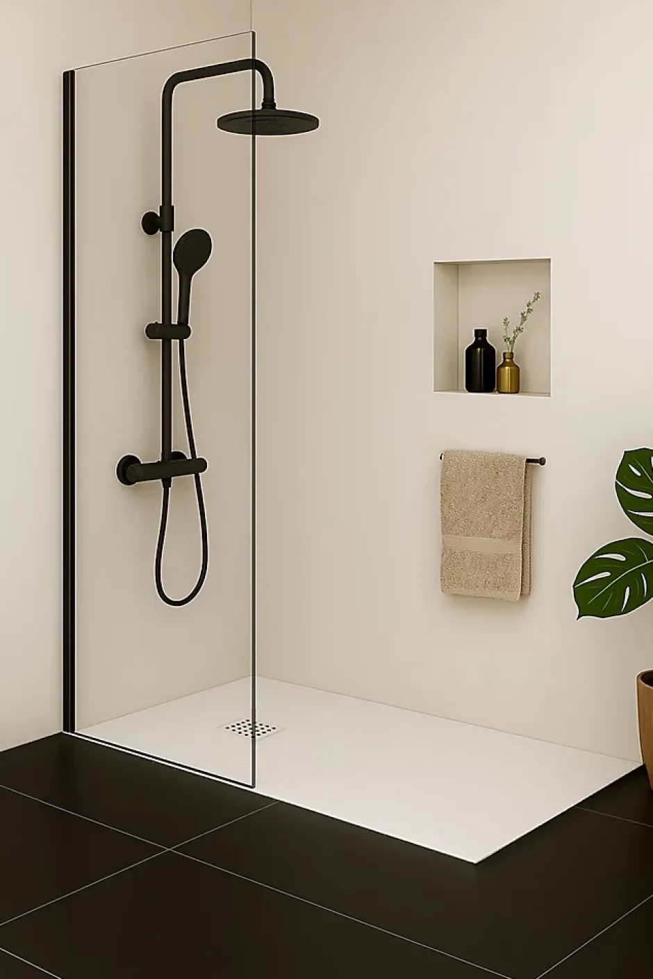 Futurbath Receveur de douche à poser l.90 x L.120 x H.3 cm blanc en mousse de polystyrène extrudé, Gravity* Receveur De Douche