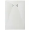 Laneri Receveur de douche SMC en fibre de verre effet pierre avec bonde inclus H. 2,6 cm 70 x 140 Blanche