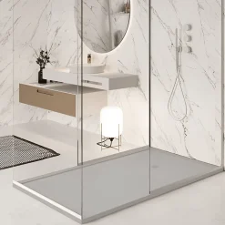 Stano Receveur de douche 90 x 170 cm extra plat gris en resine minerale SARIN Couleur du receveur