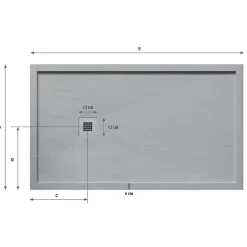 Stano Receveur de douche 90 x 170 cm extra plat gris en resine minerale SARIN Couleur du receveur