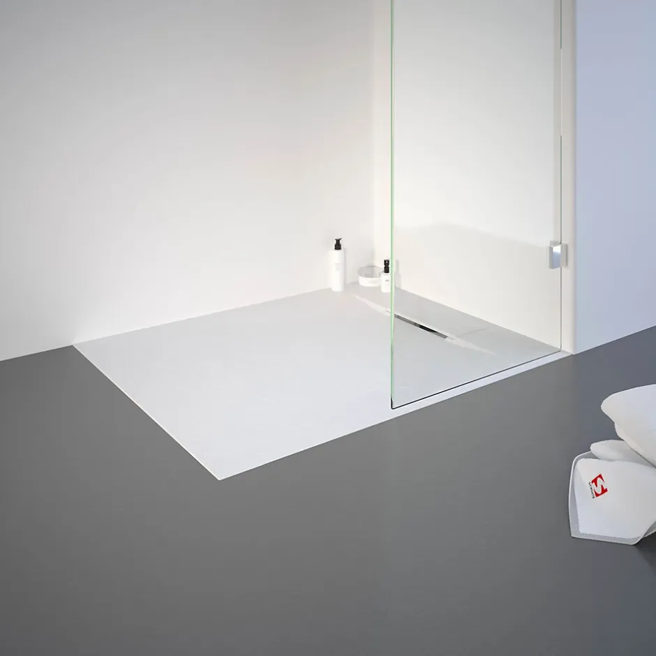 Schulte Receveur de douche 80 x 100 cm, effet pierre blanche,