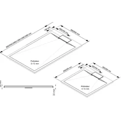Schulte Receveur de douche 80 x 100 cm, effet pierre blanche,