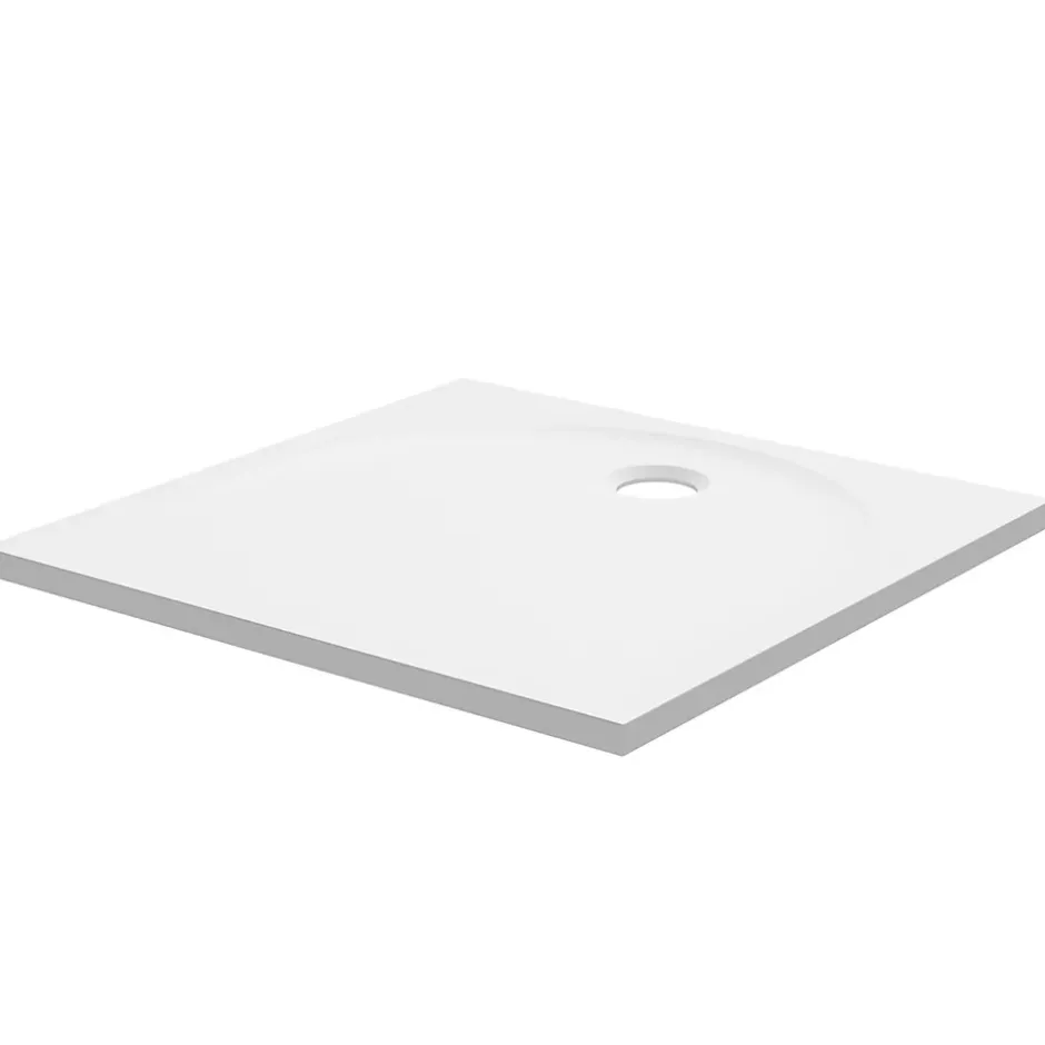GoodHome Receveur de douche 70 x 70 cm, résine, blanc, Cavally* Receveur De Douche