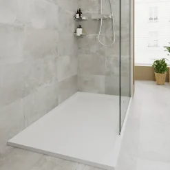 GoodHome Receveur de douche 80 x 120 cm, résine, blanc, Luiro