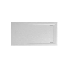 GoodHome Receveur de douche 80 x 160 cm, résine, blanc, Luiro* Receveur De Douche