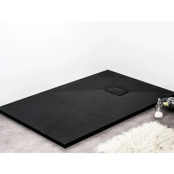 Stano Receveur de douche 80 x 100 cm extra plat noir PIATTO en SoliCast surface ardoisee* Receveur De Douche