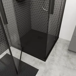 GoodHome Receveur de douche 90 x 90 cm, résine, noir, Douro* Receveur De Douche
