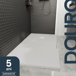 GoodHome Receveur de douche 90 x 160 cm, résine, blanc, Douro
