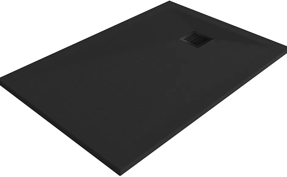 GoodHome Receveur de douche 80 x 120 cm, résine, noir, Douro