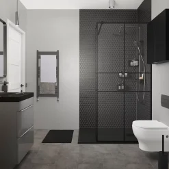 GoodHome Receveur de douche 80 x 120 cm, résine, noir, Douro