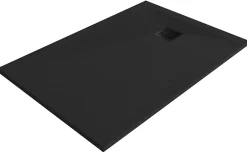 GoodHome Receveur de douche 80 x 140 cm, résine, noir, Douro