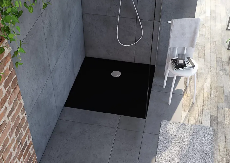 Allibert Receveur de douche 90 x 90 cm, noir, Karbon