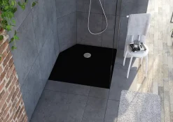 Allibert Receveur de douche 90 x 90 cm, noir, Karbon