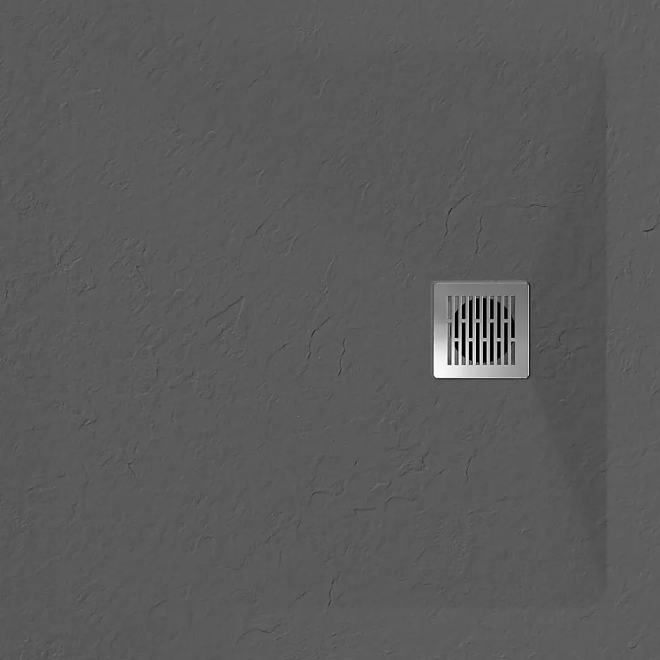GoodHome Receveur de douche 90 x 90 cm, résine, gris, Douro